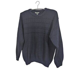 LL Bean Vintage Mens XLT Blue Grandpa Wool Sweater Made in Ireland Fisherman